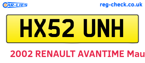 HX52UNH are the vehicle registration plates.