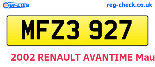 MFZ3927 are the vehicle registration plates.