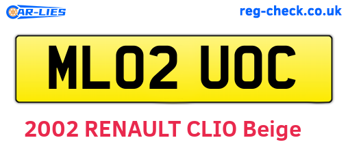 ML02UOC are the vehicle registration plates.