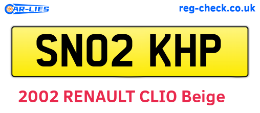 SN02KHP are the vehicle registration plates.
