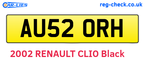 AU52ORH are the vehicle registration plates.