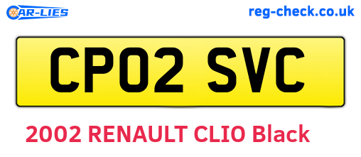 CP02SVC are the vehicle registration plates.