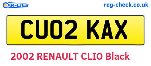 CU02KAX are the vehicle registration plates.