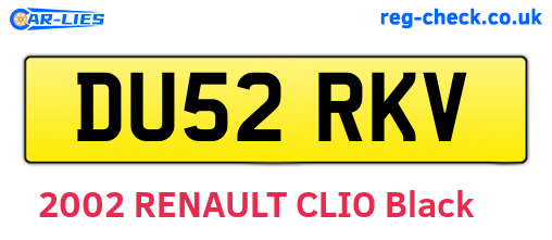 DU52RKV are the vehicle registration plates.