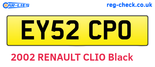 EY52CPO are the vehicle registration plates.
