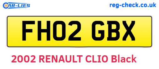 FH02GBX are the vehicle registration plates.