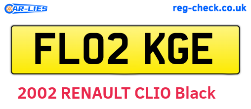 FL02KGE are the vehicle registration plates.