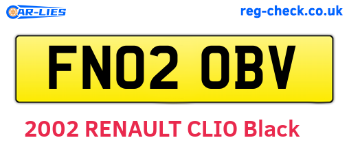 FN02OBV are the vehicle registration plates.