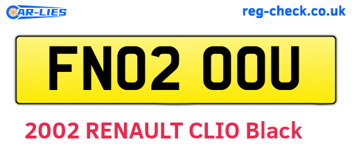 FN02OOU are the vehicle registration plates.