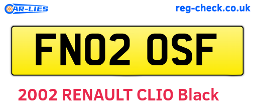 FN02OSF are the vehicle registration plates.