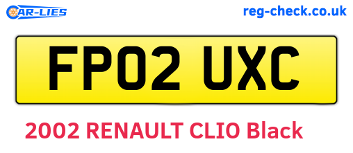FP02UXC are the vehicle registration plates.