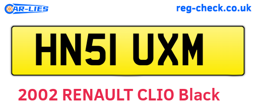 HN51UXM are the vehicle registration plates.