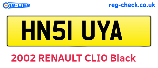 HN51UYA are the vehicle registration plates.