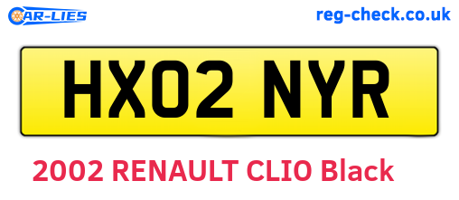 HX02NYR are the vehicle registration plates.