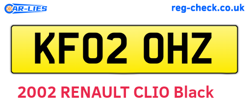 KF02OHZ are the vehicle registration plates.