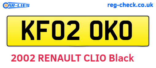 KF02OKO are the vehicle registration plates.
