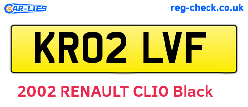 KR02LVF are the vehicle registration plates.