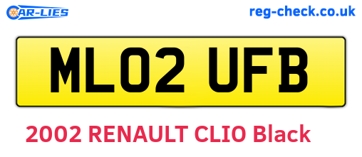 ML02UFB are the vehicle registration plates.