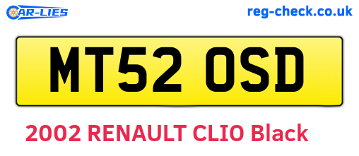 MT52OSD are the vehicle registration plates.