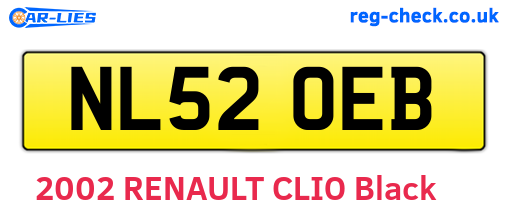 NL52OEB are the vehicle registration plates.