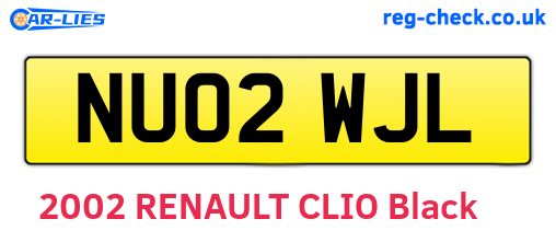 NU02WJL are the vehicle registration plates.