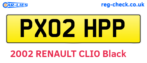 PX02HPP are the vehicle registration plates.