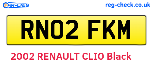 RN02FKM are the vehicle registration plates.