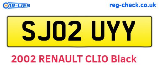 SJ02UYY are the vehicle registration plates.