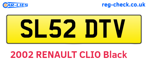 SL52DTV are the vehicle registration plates.