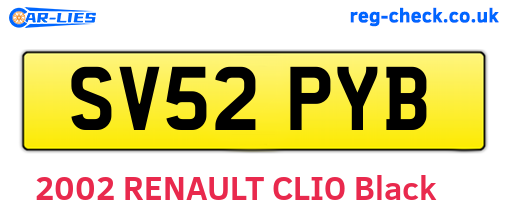 SV52PYB are the vehicle registration plates.