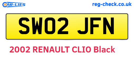SW02JFN are the vehicle registration plates.