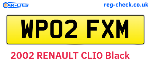 WP02FXM are the vehicle registration plates.