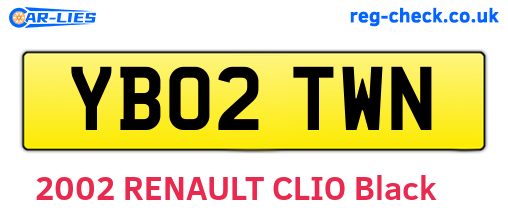 YB02TWN are the vehicle registration plates.