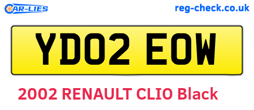 YD02EOW are the vehicle registration plates.
