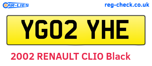 YG02YHE are the vehicle registration plates.