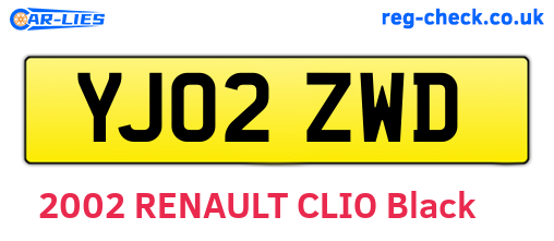 YJ02ZWD are the vehicle registration plates.