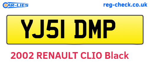 YJ51DMP are the vehicle registration plates.