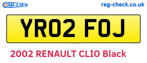 YR02FOJ are the vehicle registration plates.