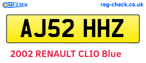 AJ52HHZ are the vehicle registration plates.