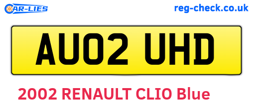 AU02UHD are the vehicle registration plates.