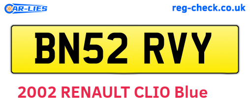 BN52RVY are the vehicle registration plates.