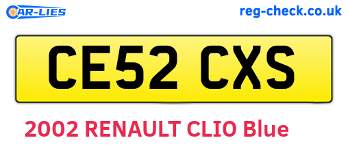 CE52CXS are the vehicle registration plates.