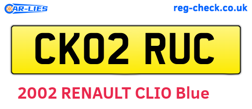 CK02RUC are the vehicle registration plates.