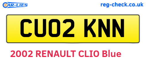 CU02KNN are the vehicle registration plates.