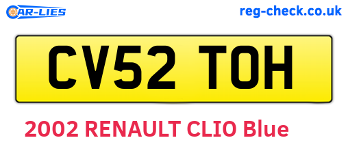 CV52TOH are the vehicle registration plates.