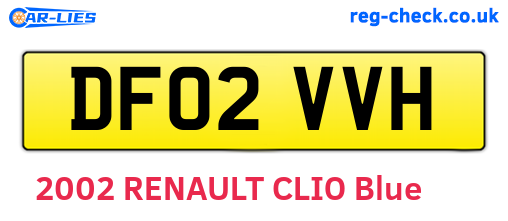 DF02VVH are the vehicle registration plates.