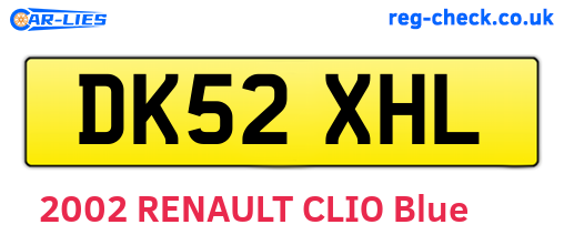 DK52XHL are the vehicle registration plates.