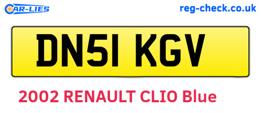 DN51KGV are the vehicle registration plates.