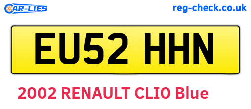 EU52HHN are the vehicle registration plates.