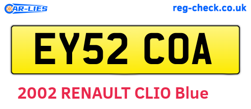 EY52COA are the vehicle registration plates.